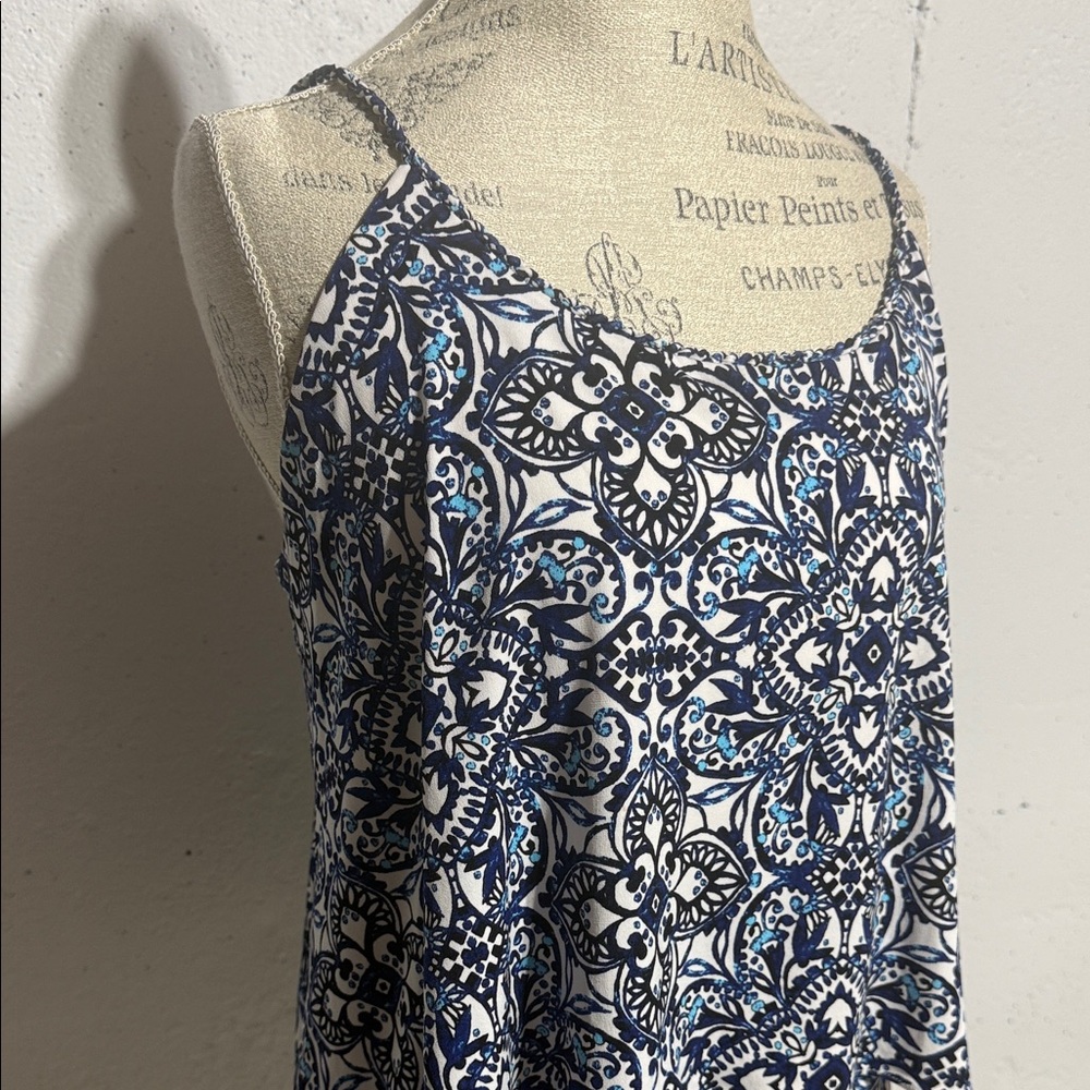 White House Black Market Navy and White Camisole